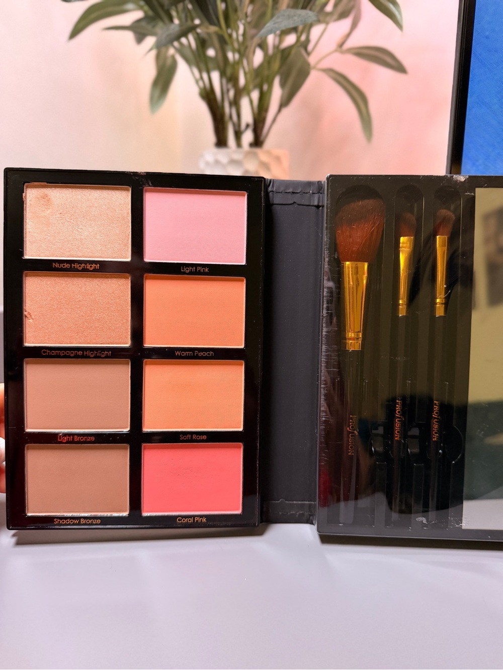 Profusion Cosmetics Blush Palette - Light Pink, Peach, Coral & Bronze Shades